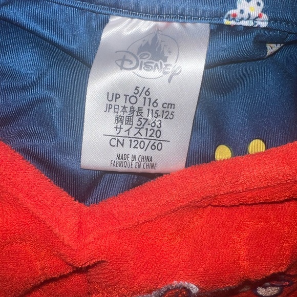 Disney store red terry hooded coverup hidden Minnie embroidered sz 5-6 - Picture 3 of 4